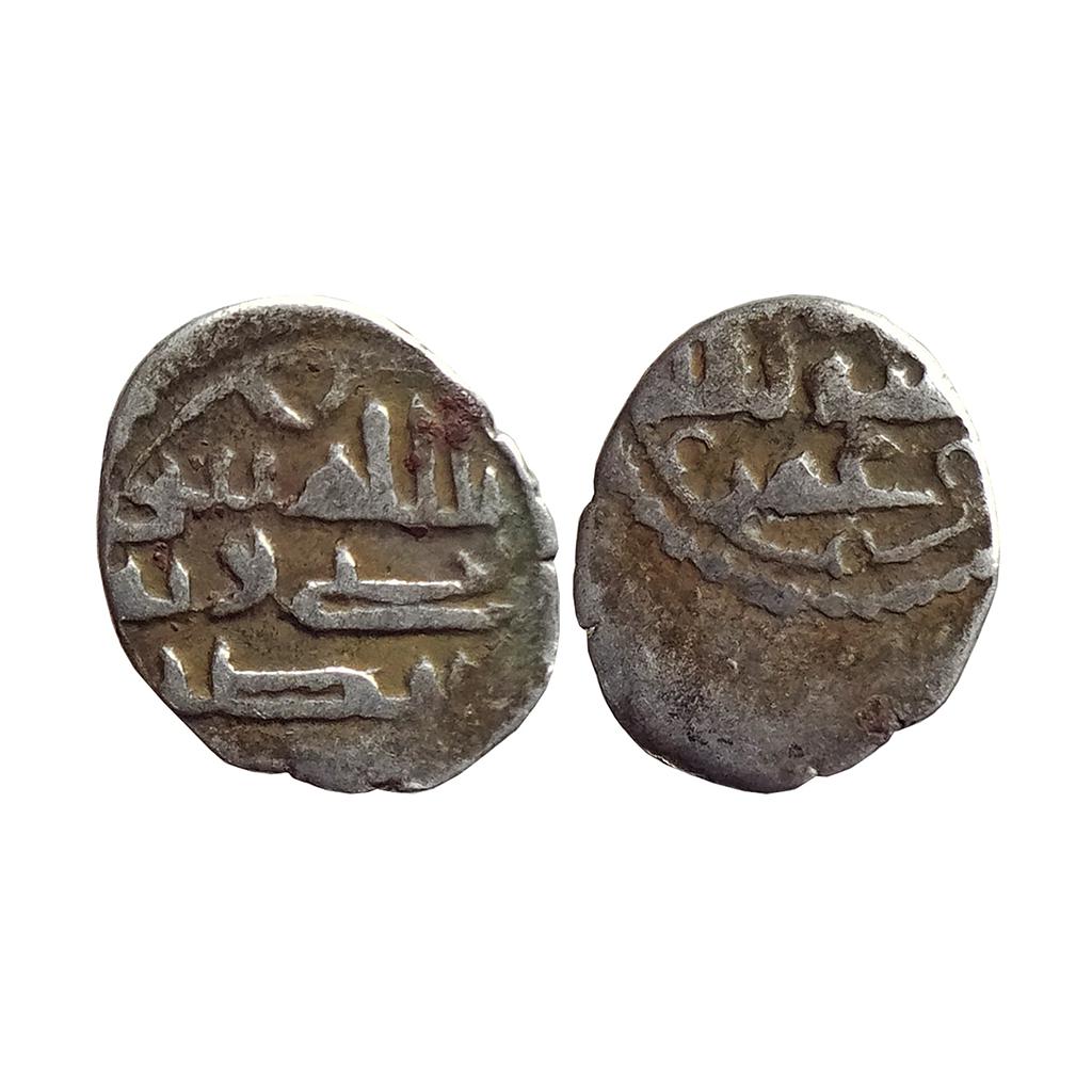 Habbarid Amirs of Mansurah (Sind), Amir Yahya citing Umar-I as overlord, NM, ND, Silver Damma (Qanhari Dirham)