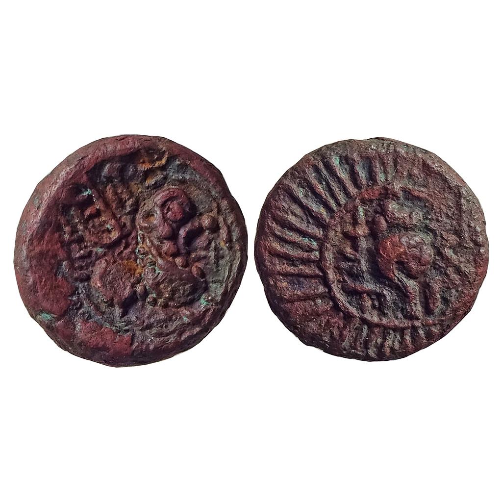 Ancient Deccan Vishnukundin fabric Prithvimaharaja Copper Alloy Unit