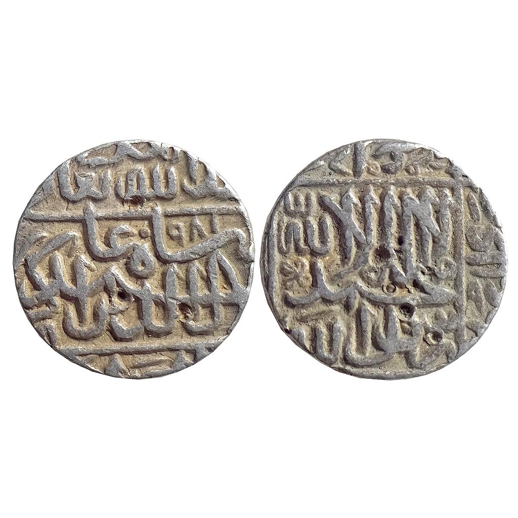 Mughal Akbar Ahmedabad Mint Silver Rupee