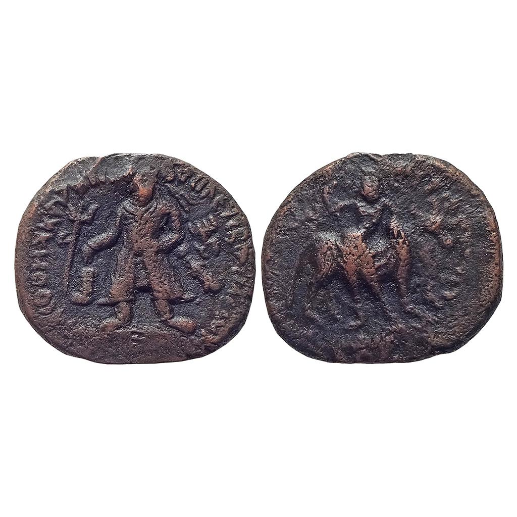 Ancient Kushans Vima Kadphises Copper Tetradrachm