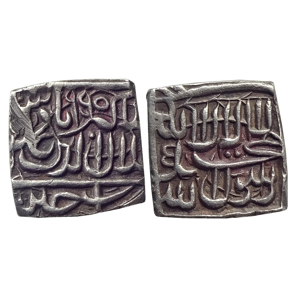 Mughal Akbar Ujjain Mint Silver Square Rupee