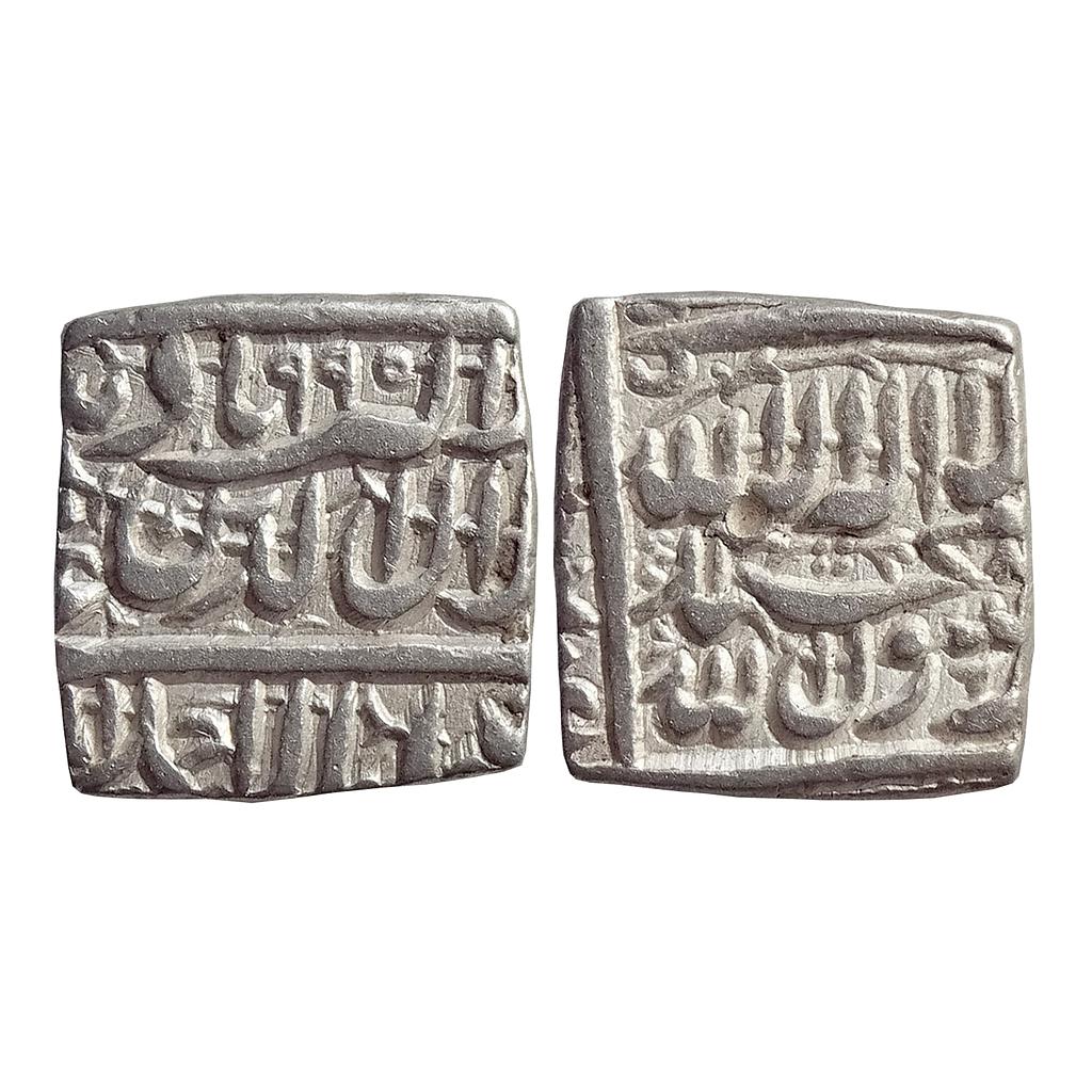 Mughal Akbar Dar-ul-Sultanat Ahmedabad Mint Silver Square Rupee