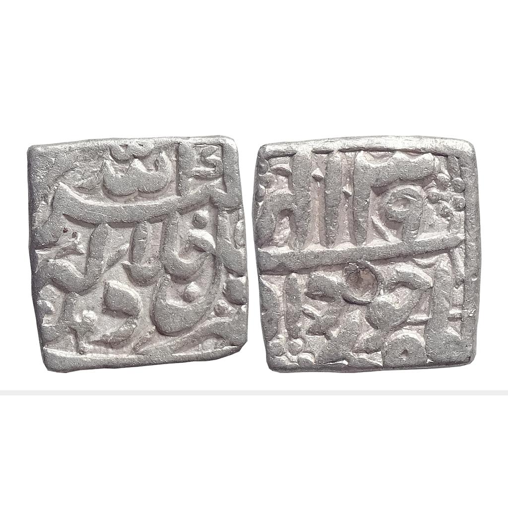 Mughal Akbar Delhi Mint Silver Square Rupee