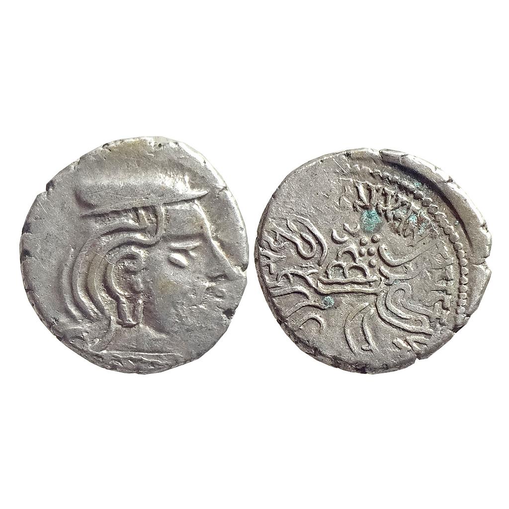 Ancient Western Kshatraps Kardamaka family Gujarat Damasena son of Rudrasimha I Bombay type Silver Dramma