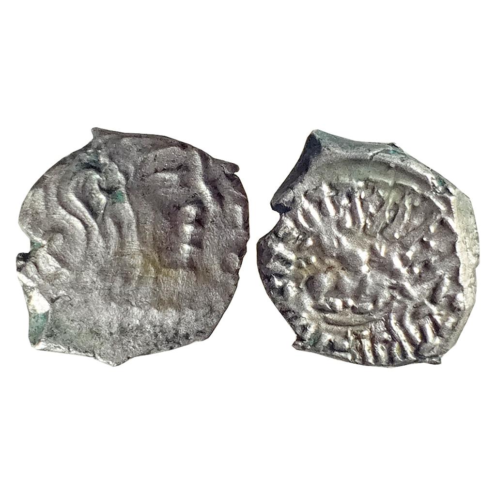 Ancient Guptas Skandagupta Couchant bull to right on rev Silver Dramma