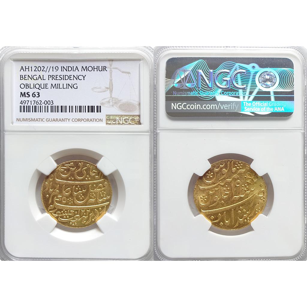 EIC Bengal Presidency INO Shah Alam II Murshidabad Mint "Gold Mohur"
