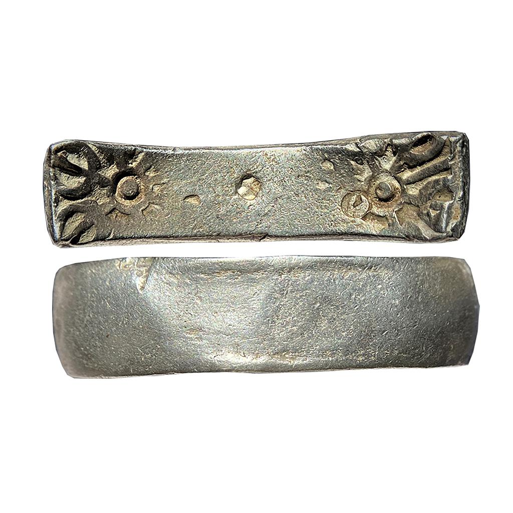 Ancient Punch Marked Coinage Gandhara Mahajanapada Bent Bar Silver 1 Shatamana