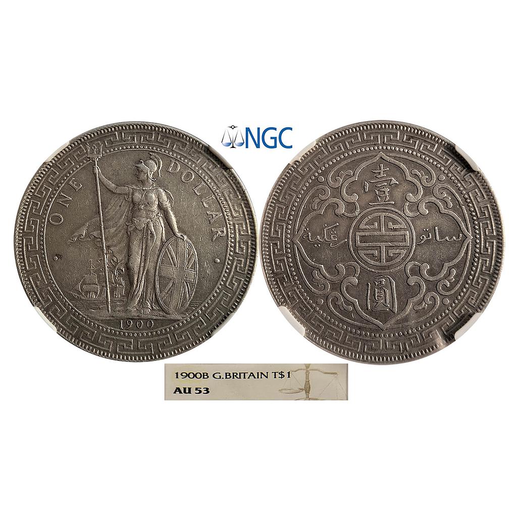 British Trade Dollar Victoria 1900 AD Silver (.900)