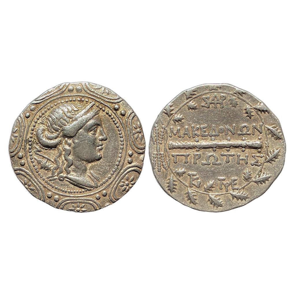 Ancient World Greek Macedon under Roman Rule after 168 BC Silver Tetradrachm