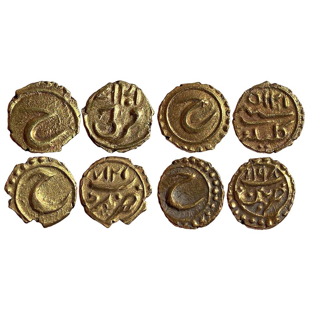 IK Mysore Tipu Sultan Farrukhi Mint Kalikut Mint Nagar Mint Patan Mint Set of 4 coins Gold Fanam