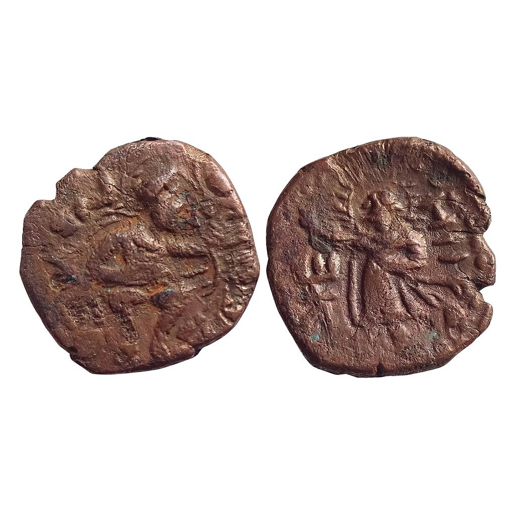 Ancient Kushanas Huvishka Copper Di-Drachm