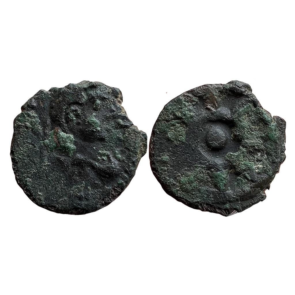 Ancient Panchala Achyuta Portrait of king to right Copper Unit Ex Rare