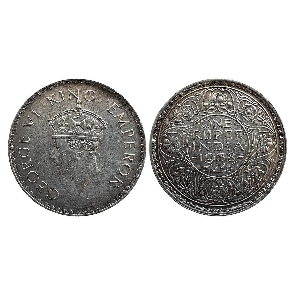 British India George VI 1938 AD Obv A Rev I without Dot Bombay Mint Silver Rupee