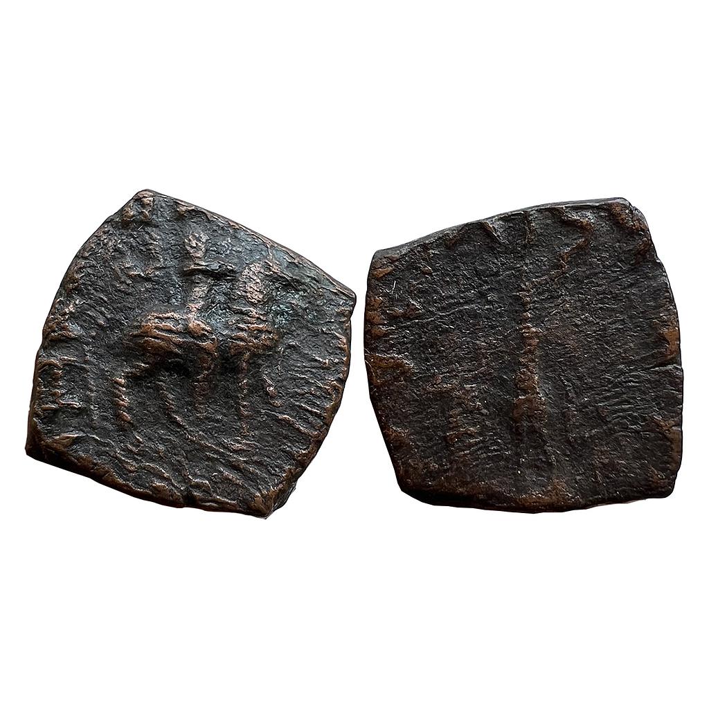 Ancient Indo-Scythians Northern Satraps Hajatriaaka Mujatria Bronze Fractional Unit