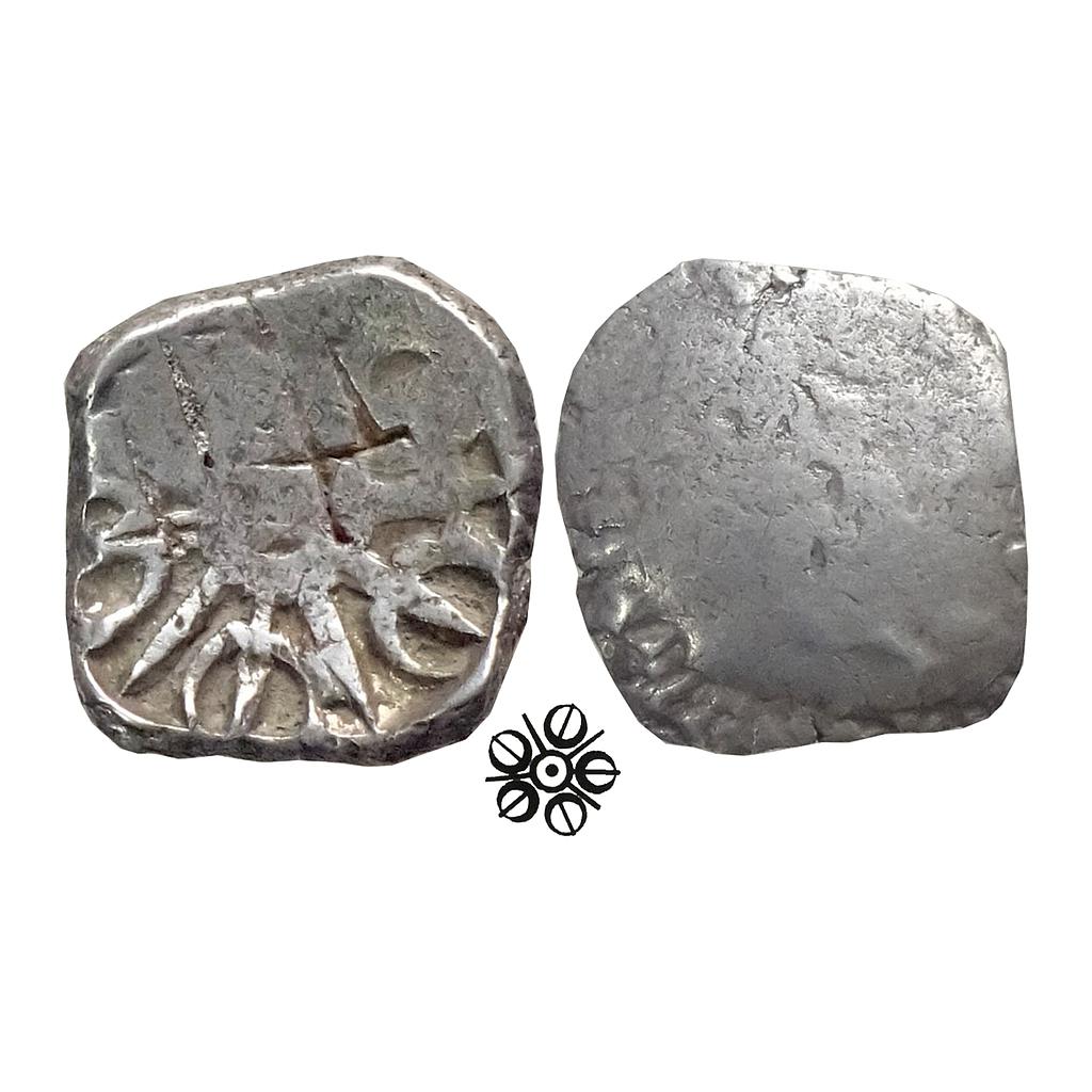 Ancient Archaic Punch Marked Coinage Attributed to Gandhara Janapada Local Swat Valley type Silver 2 Shana or 1/4 Shatamana