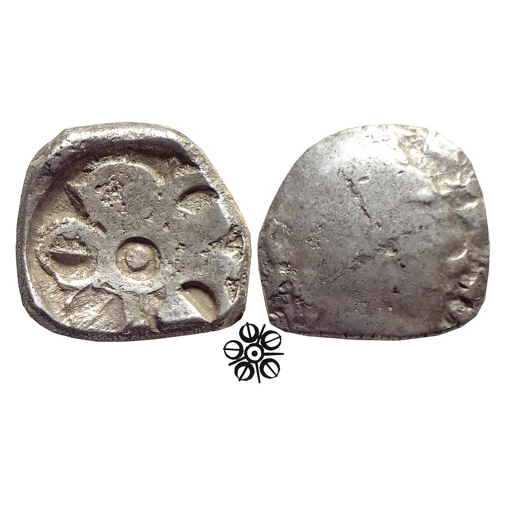 Ancient Archaic Punch Marked Coinage Attributed to Gandhara Janapada Silver 2 Shana or 1/4 Shatamana