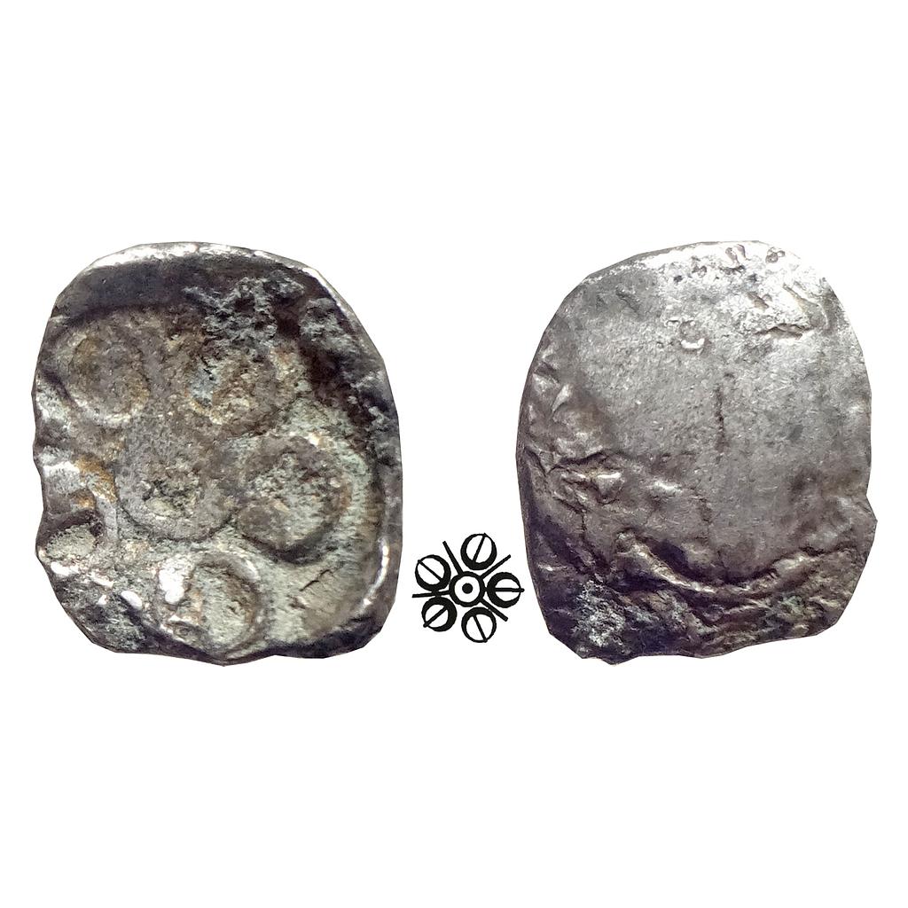 Ancient Archaic Punch Marked Coinage Attributed to Gandhara Janapada Local Swat Valley type Silver 2 Shana or 1/4 Shatamana