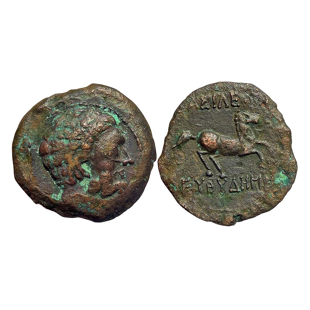 Ancient Greco Bactrians Euthydemos I Bronze Unit