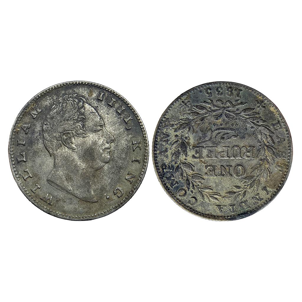 EIC William IV 1835 AD No initials B / II Bud Leaves 20 Berries Inverted die axis Bombay Mint Silver Rupee