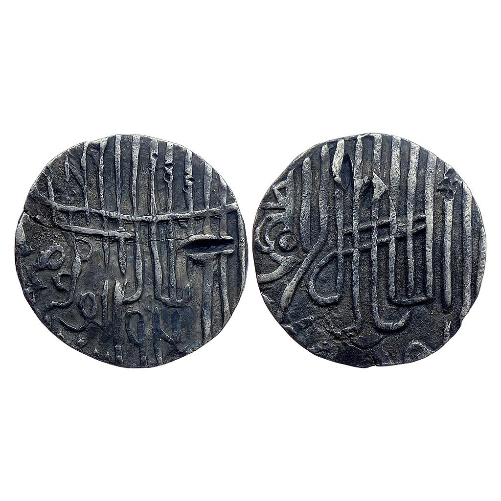 -121- Bengal Sultan Jalal Al-Din Muhammad Shah Second Reign No Mint crudely engraved type Silver Tanka