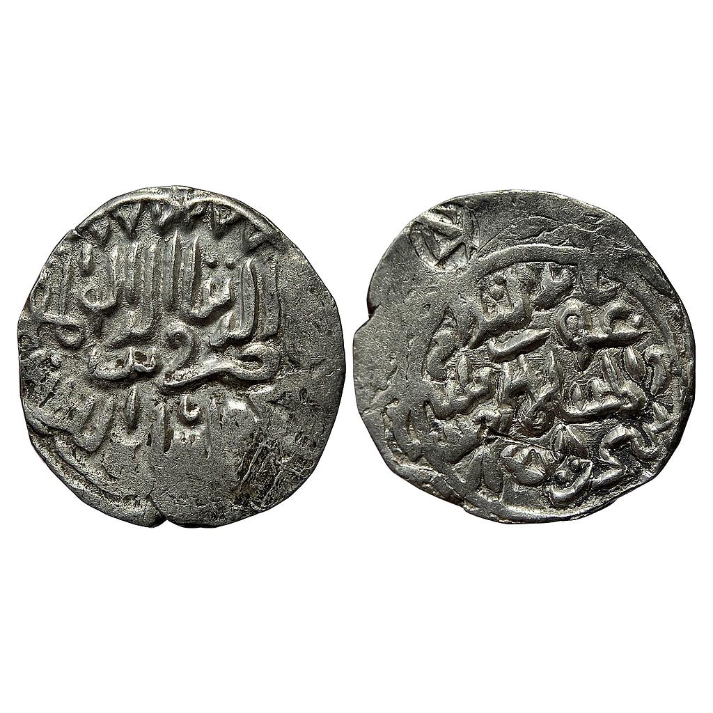 -161- Bengal Sultan Nasir Al-Din Mahmud Shah Unread Mint Chatra Type Silver Tanka