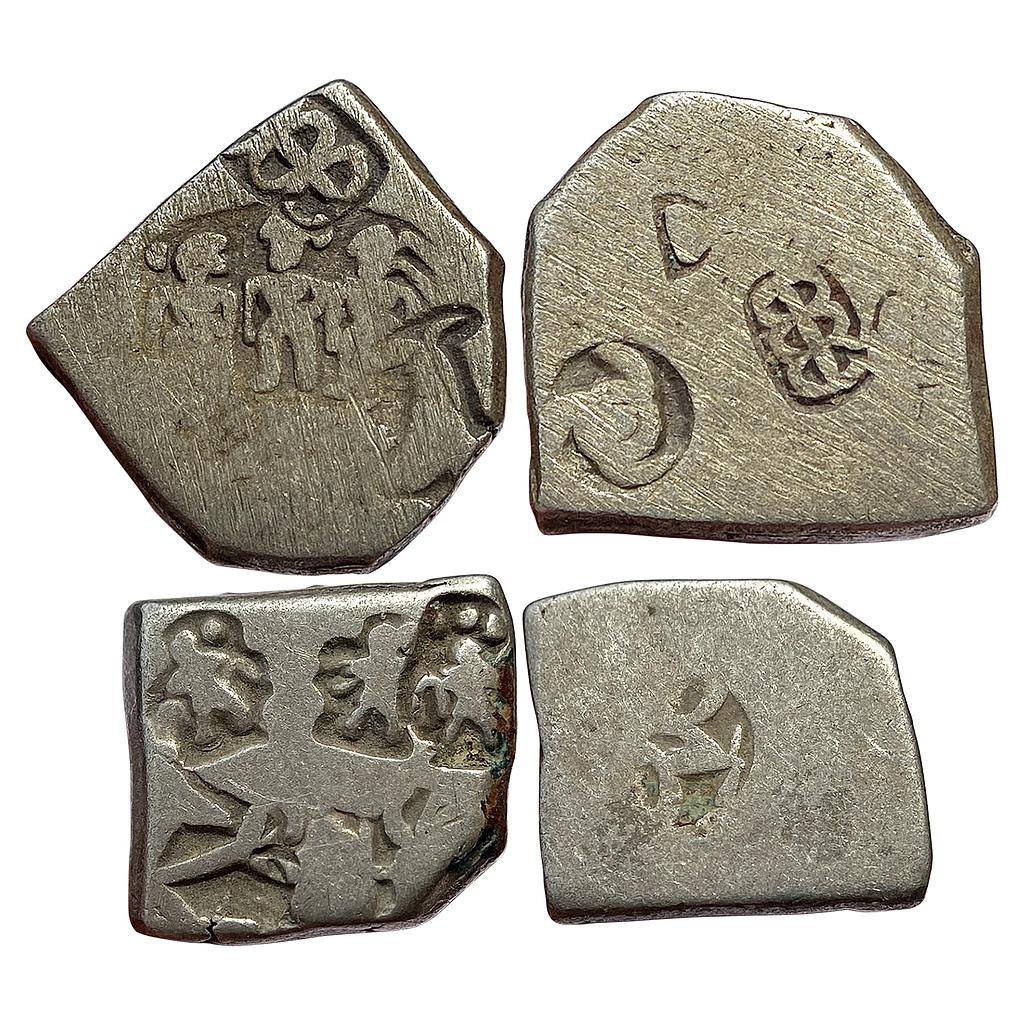 Ancient Archaic Series Punch Marked Coinage Magadha Imperial Series VII Series Three human figures Set of 2 Coins Silver Karshapana