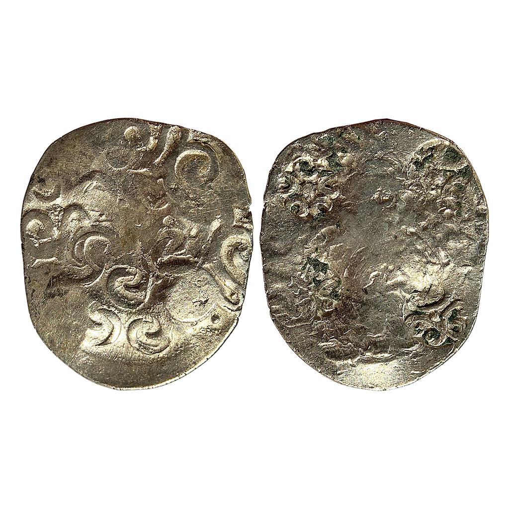 Ancient Punch Marked Coinage Whorl coin type of the Northern Upper Ganga region Normally attributed to Early Panchala Silver Vimshatika