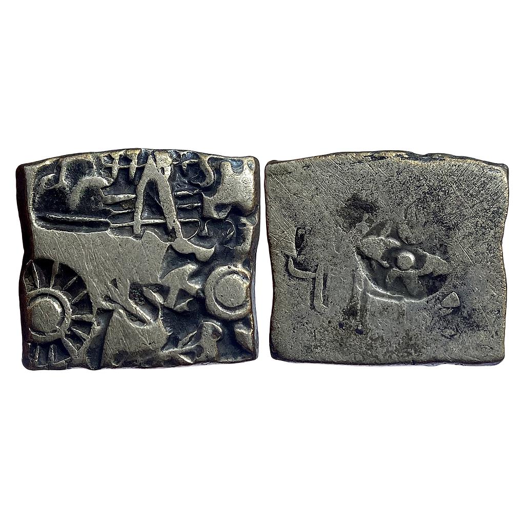Ancient Punch Marked Coinage Mauryan Magadha Imperial Series Series VId Silver Karshapana