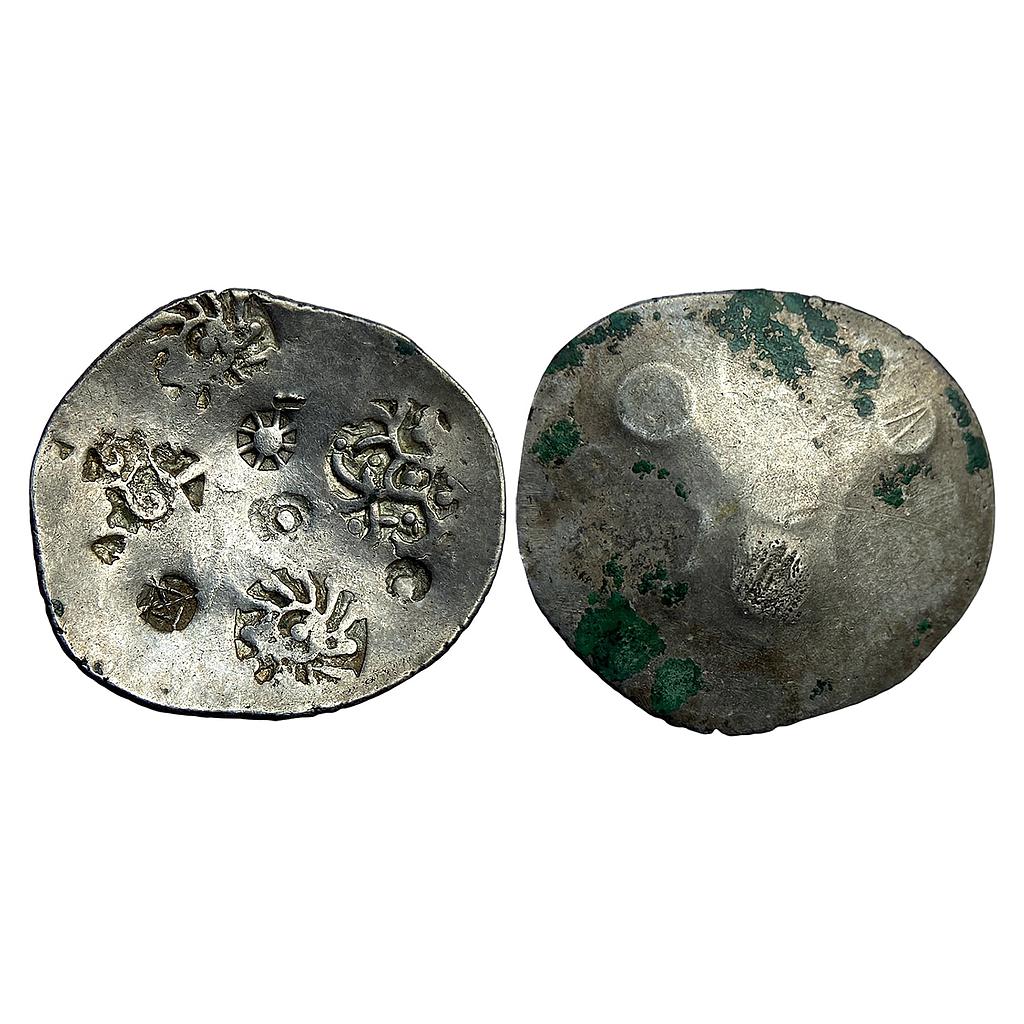 Ancient Punch Marked Coinage Archaic PMC Kashi Mahajanapada from middle Ganga valley Silver Vimshatika