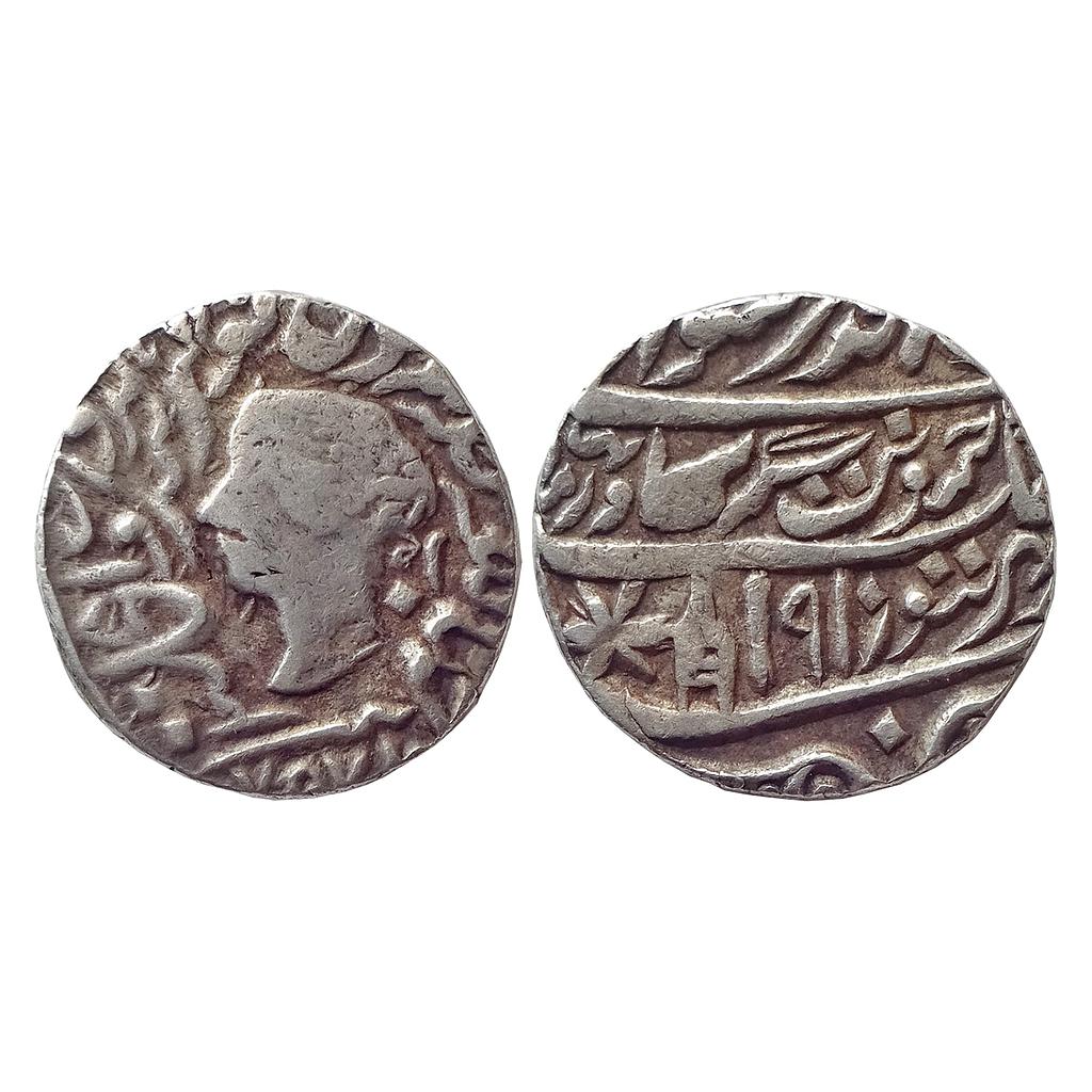 Bharatpur State Jaswant Singh INO Queen Victoria Bharatpur Mint Silver Rupee