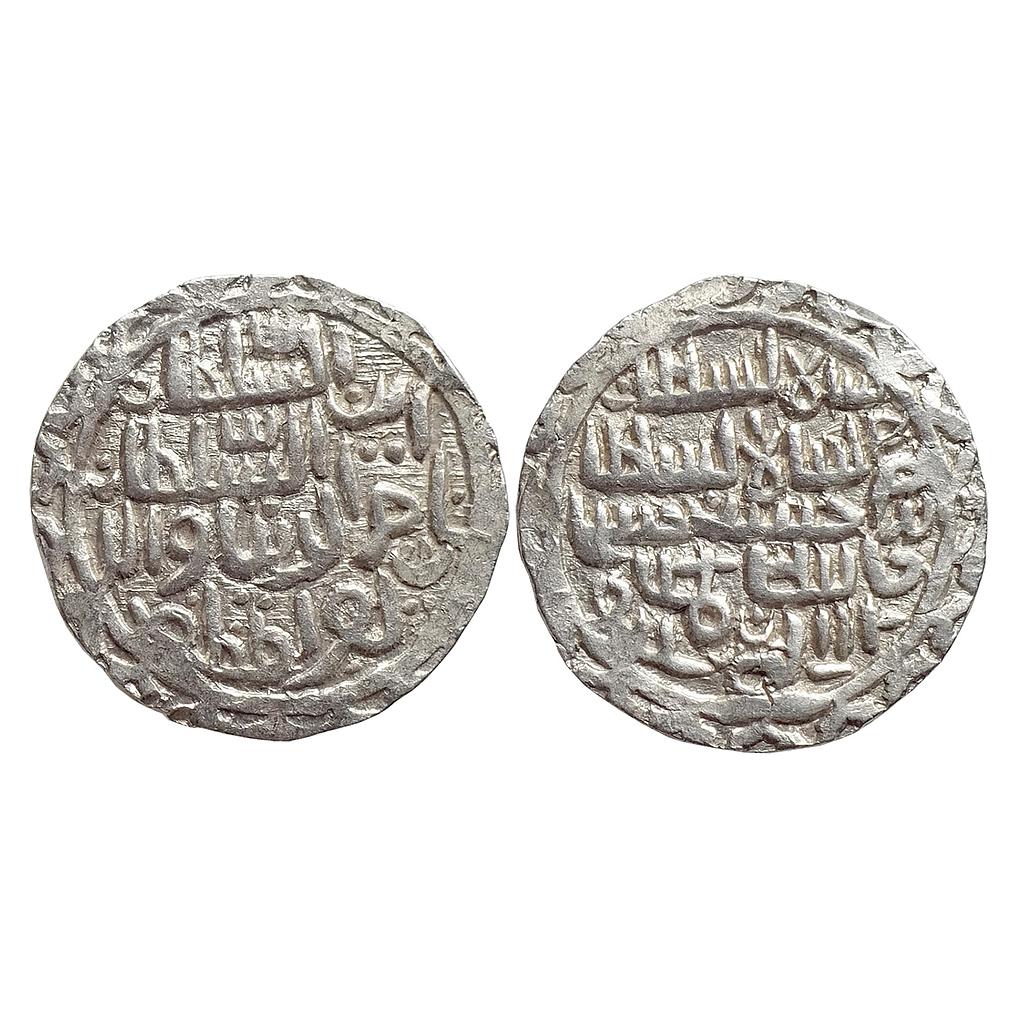 Bengal Sultan Nasir Al-Din Nusrat Shah Unknown (may be a crude rendition of Dar Al-Darb) Mint Silver Tanka