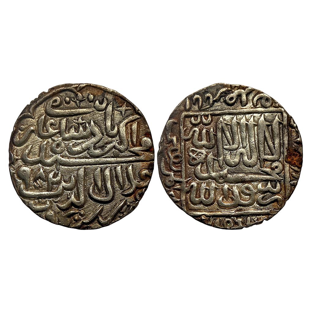 Mughal Akbar Kalima type Satgaon Mint Silver Rupee