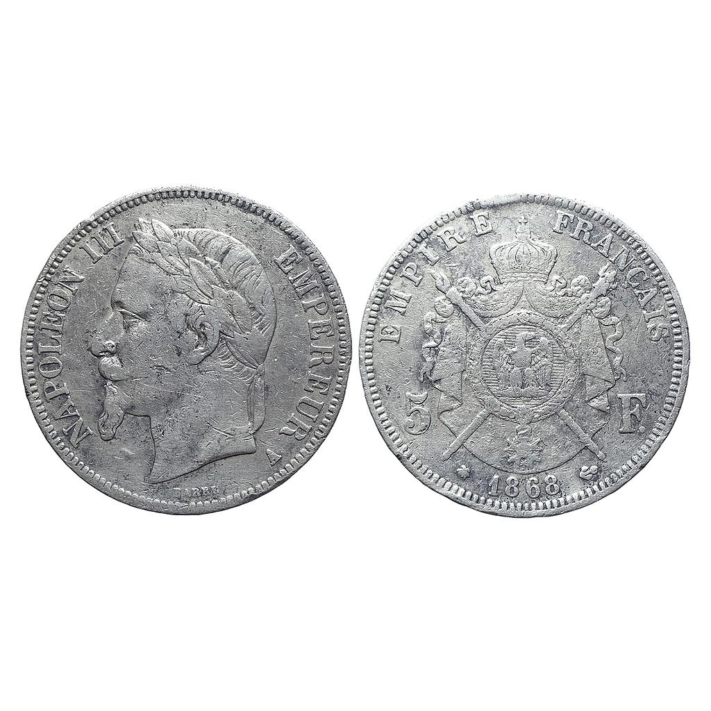 France Napoleon III Silver (.900) 5 Francs