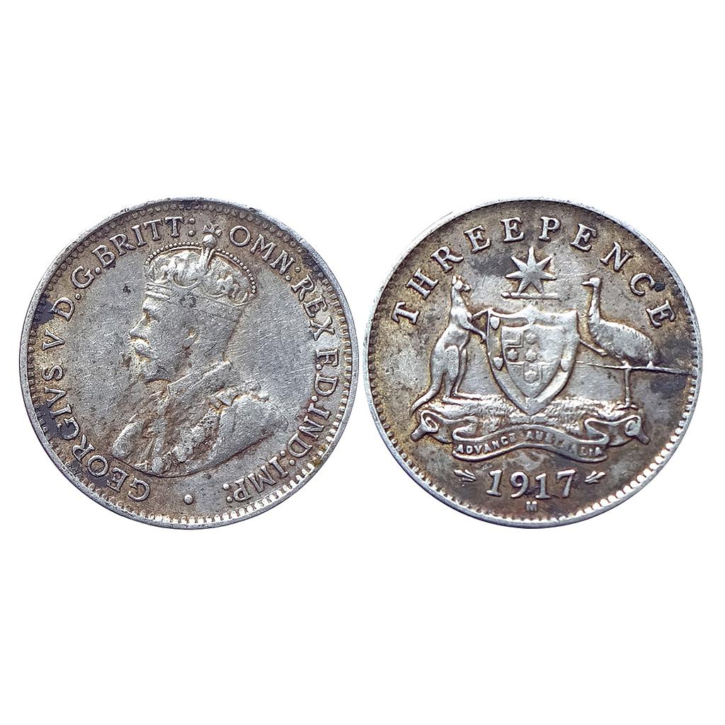 Australia George V Silver 3 Pence