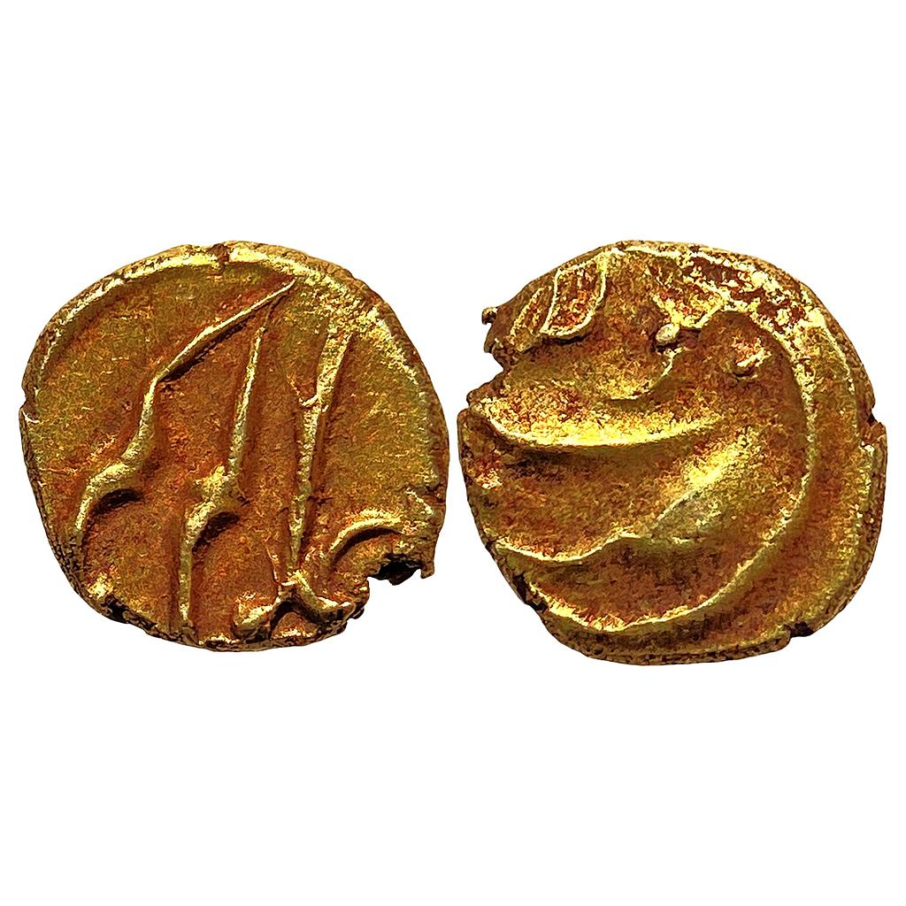 Mughal Alamgir II Kolar Mint Gold Fanam Unlisted in KM
