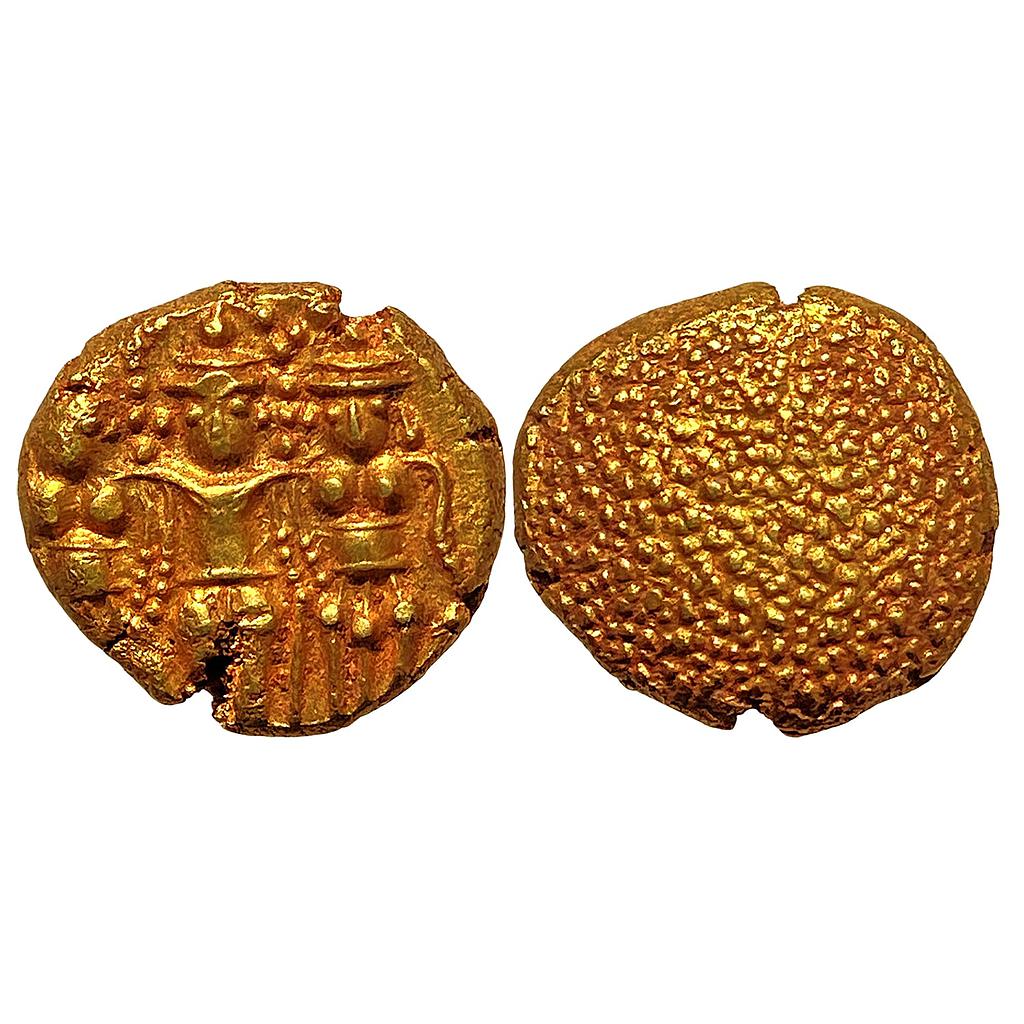 EIC Madras Presidency 3 Swami Gold Pagoda Tirupati Balaji in the centre flanked by his wives Shri Devi and Bhu Devi