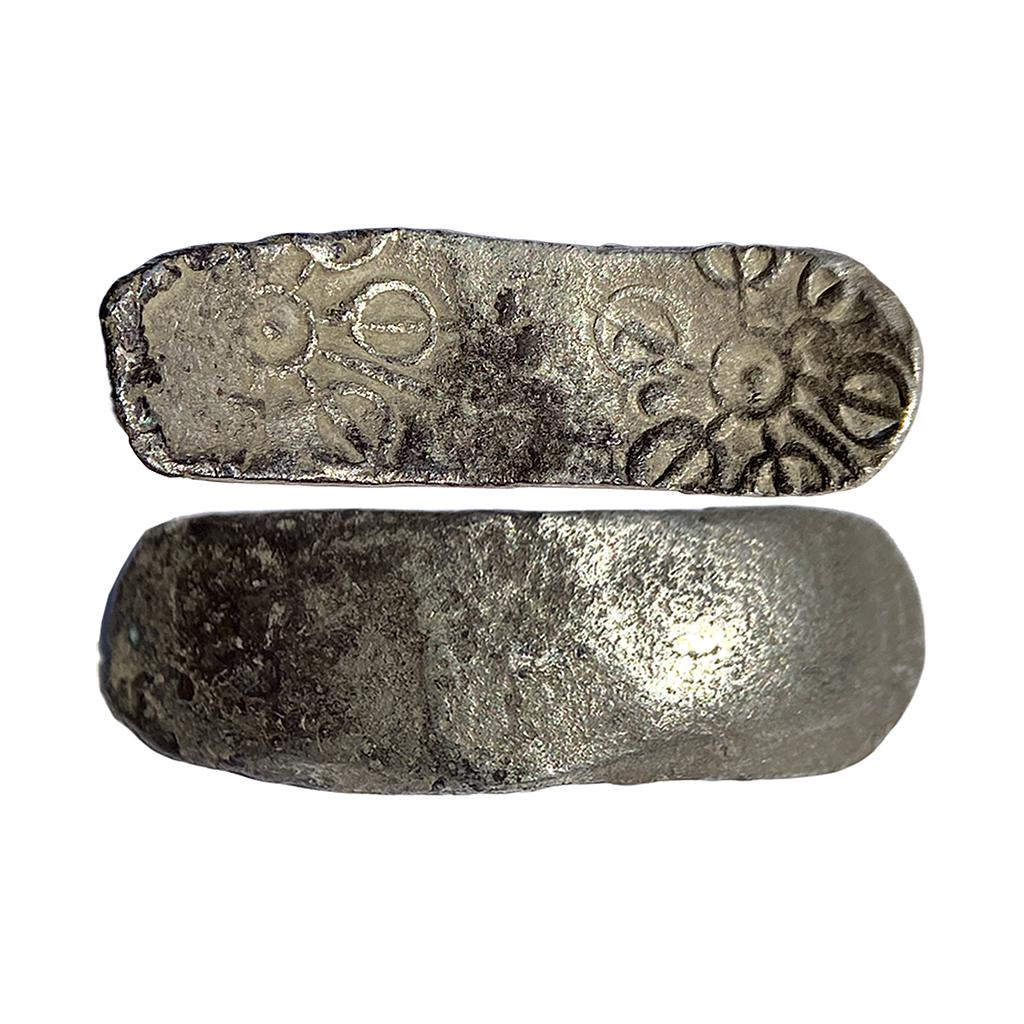 Ancient Punch Marked Coinage Gandhara Mahajanapada Bent Bar Silver 1 Shatamana