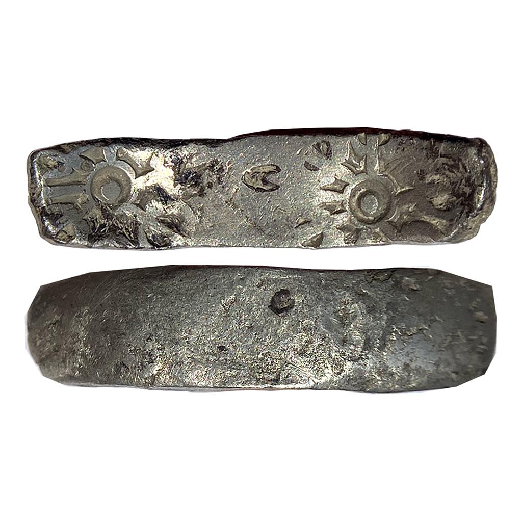 Ancient Punch Marked Coinage Gandhara Mahajanapada Bent Bar Silver 1 Shatamana