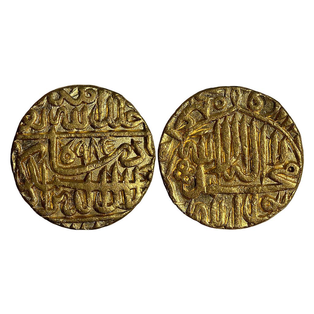 Mughal Akbar Dar-ul-Khilafat Agra Mint Gold Mohur