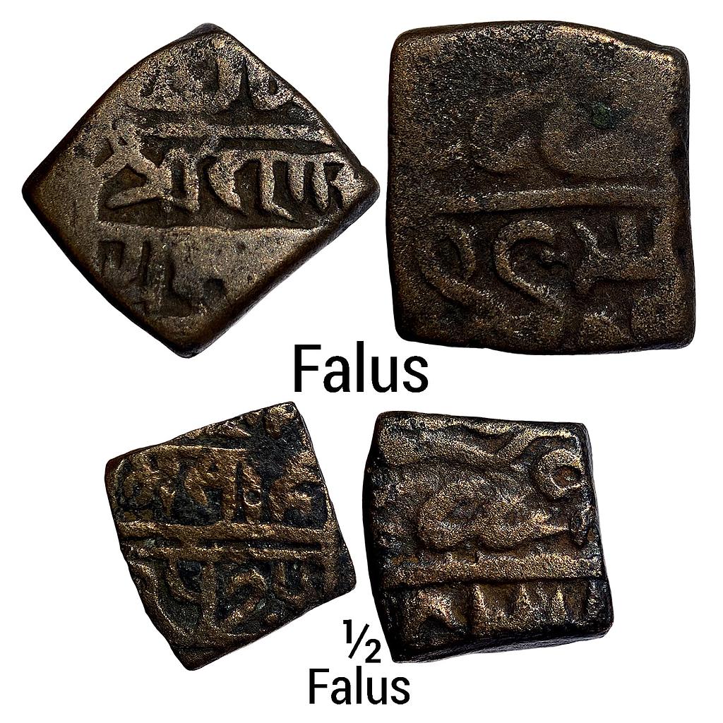Ranas of Mewar Rana Sangrama Simha or Sanga Set of 2 coins Copper Falus Copper 1/2 Falus