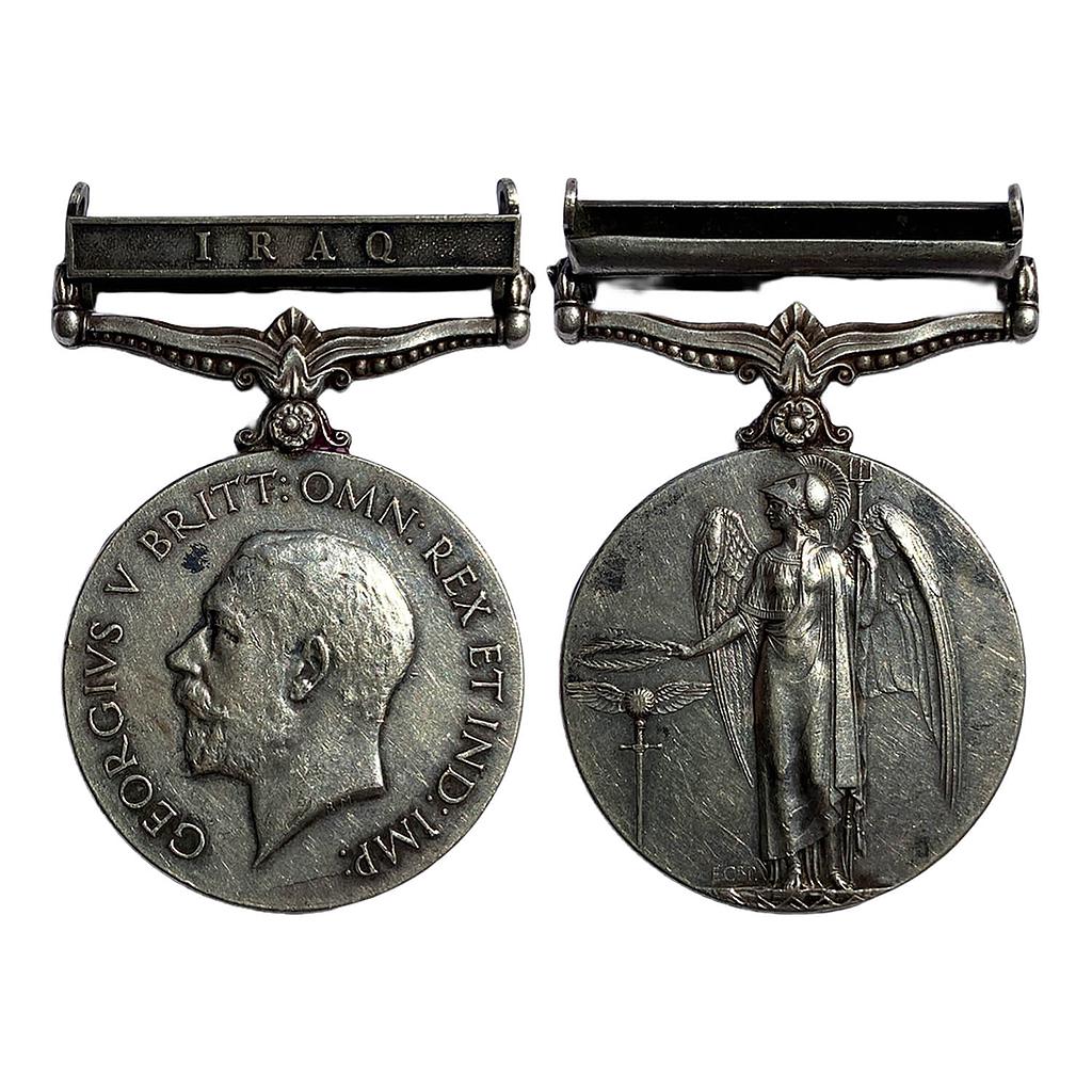 General Service Medal George V Iraq bar Awarded to 751 SEPOY LILA RAM 9-BHOPAL INFANTRY Silver Medal