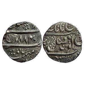 IK Sikh Empire VS 1884 Dar al-Sultanat Lahore Mint Nanakshahi Couplet Silver Rupee