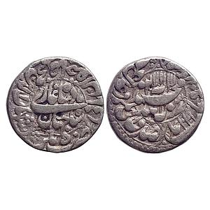 Mughal Shah Jahan Bhakkar Mint Silver Rupee