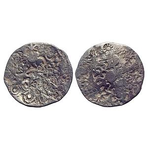 Ancient, Archaic Series, PMC, Kashi Mahajanapada, Silver "½ Vimshatika" Fraction, Single s