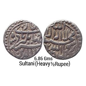 Mughal Jahangir Kabul Mint Silver Sultani Heavy Half Rupee