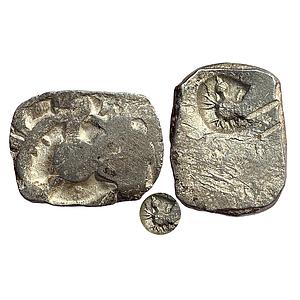 Ancient Archaic Series Punch Marked Coinage attributed to Pauravas of Kaushambi Silver 1/2