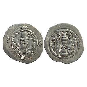Ancient World Sasanian Dynasty Hormizd IV NH Nahavand Mint Silver Drachm