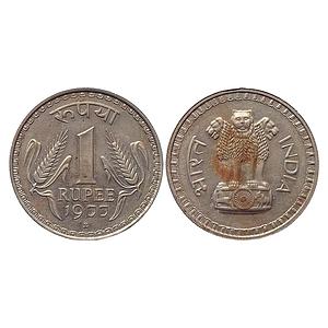 Republic India Bombay Mint 1977 AD Copper-nickel 1 Rupee