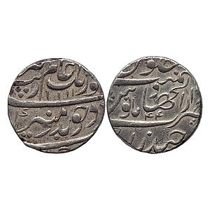 Mughal Aurangzeb Dar-ul-Jihad Hyderabad Mint Silver Rupee