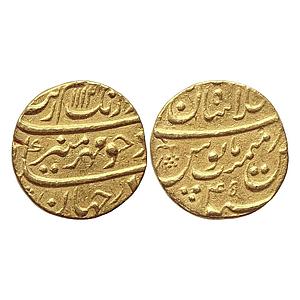 Mughal Aurangzeb Dar-ul-Khilafat Shahjahanabad Mint Gold Mohur